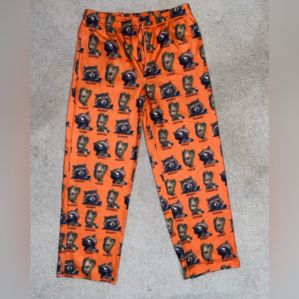 Men’s pajama pants Large Marvel Avengers Infinity War pattern Orange